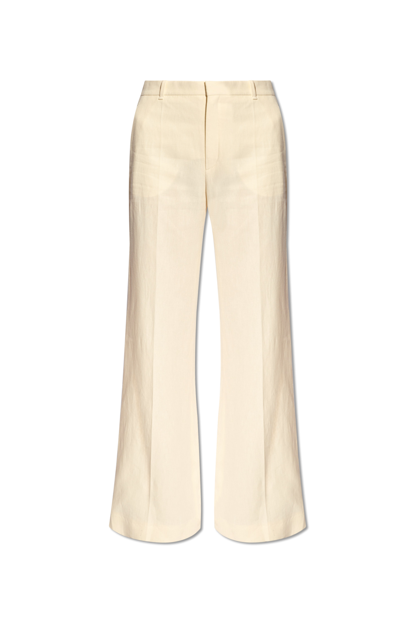 Cream Linen pleat - front trousers Edp Chloé - IetpShops Qatar